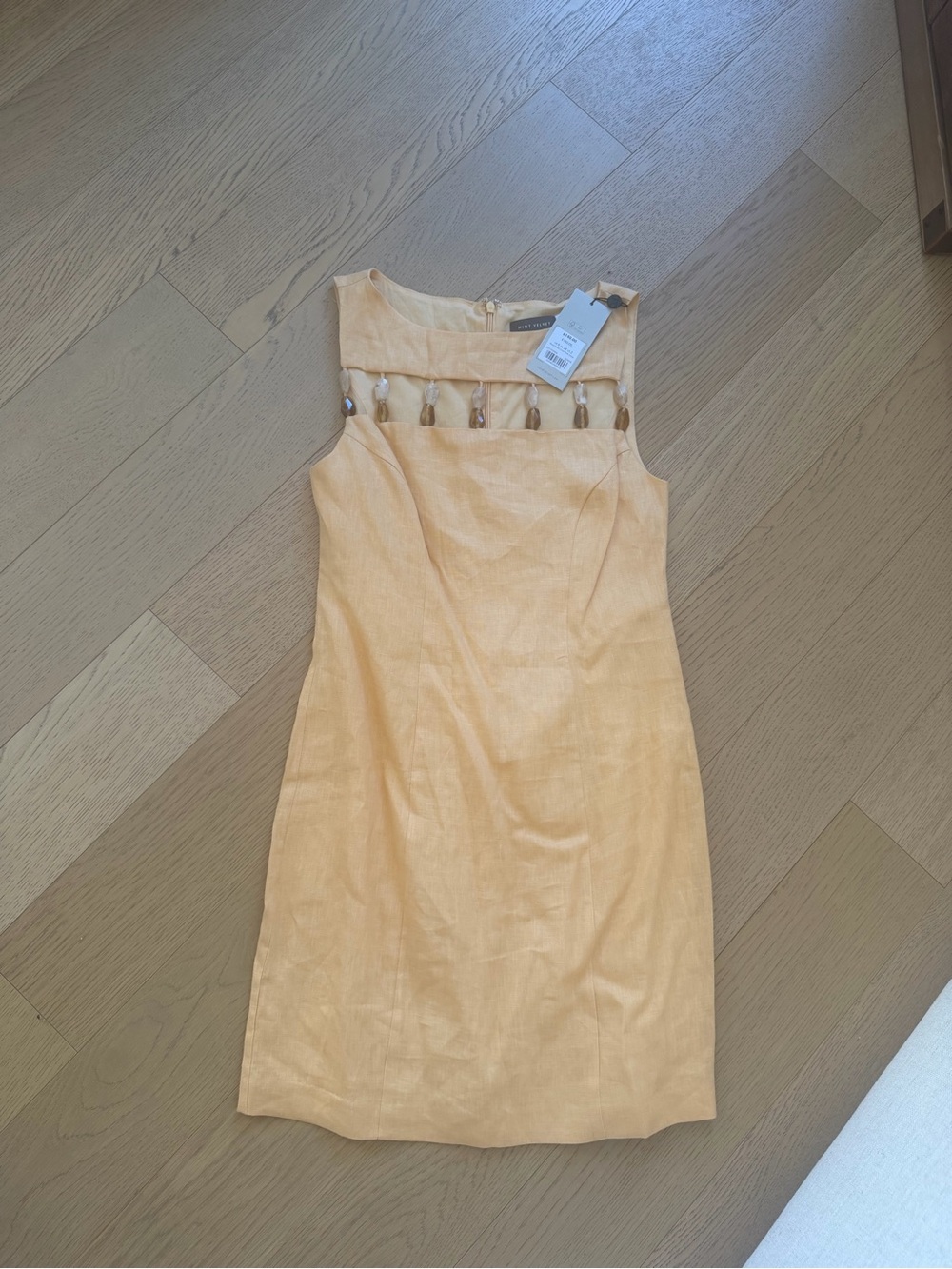 Sunshine Yellow Mini Dress with Cutout Ring Yoke - Picture 3 of 4